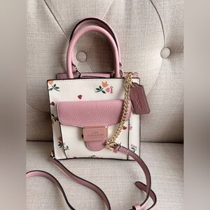 Coach Floral Crossbody Bag in Pink and Cream